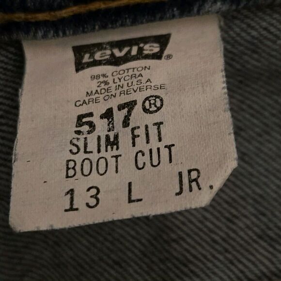 Levi's 517 Slim Fit Boot High Rise Jeans Juniors Size 13L - Picture 4 of 5